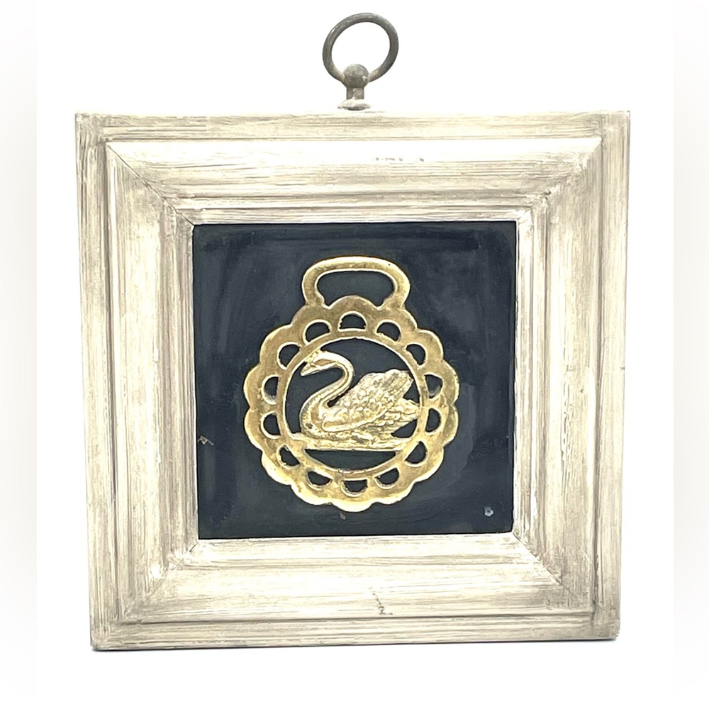 Framed Swan Horse Brasses Pucture
